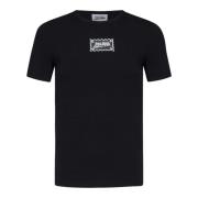 Sort Crewneck T-shirt med Logo Print