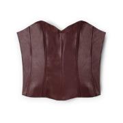 Bustier top lavet af belagt stof