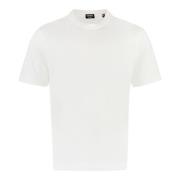 Silk Bomuld Blend T-shirt med Ribbed Halsudskæring