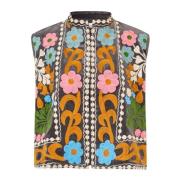 Boheme-inspireret Blomstret Broderet Vest