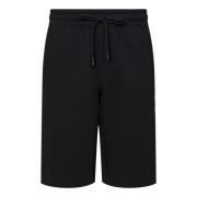 Sort Broderet Bomuldsbland Shorts