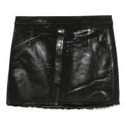 Coated Cotton Miniskirt