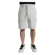 Beige Bomuldscorduroy Bermuda Shorts