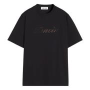 Sort Denim Script Logo T-Shirt