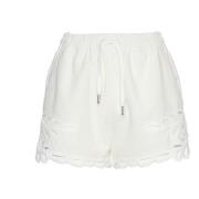 Hvide Bermuda Shorts med Broderi