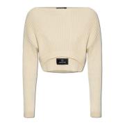 Kort sweater med patch