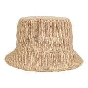 Broderet logo raffia bucket hat