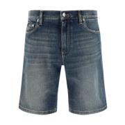 Stilfulde Denim Shorts med Monogram Plaque