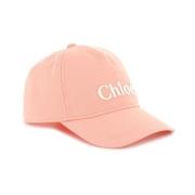 Pink Bomuld Broderet Logo Hat