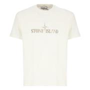 Herre Ivory Bomuld T-shirt med Logo