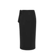 wrap midi pencil skirt