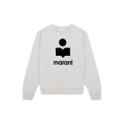 Logo Broderet Sweatshirt i Ecru