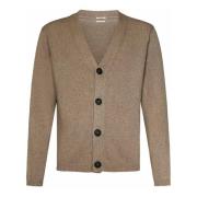 Beige V-Neck Sweater 85% Bomuld Silke