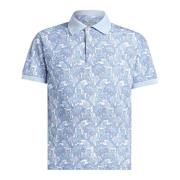 Blå Blomstret Paisley Poloshirt