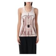 Dusty Pink Trompe l'Oil Corset Tank Top