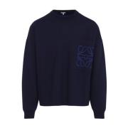 Marineblå Anagram Lomme Sweater