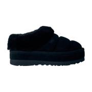 Shearling Platform Tøfler med Quiltet Krave