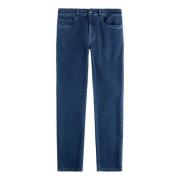 Blå Stretch Denim 5-Lomme Jeans