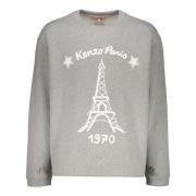 Bomuld crew-neck sweatshirt med broderi