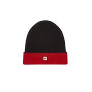 Klassisk Navy Beanie med Rød Logo Patch