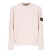 Pink Bomuldssweater med Logopatch