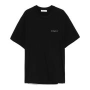 Sort Logo Print Bomuld T-shirt