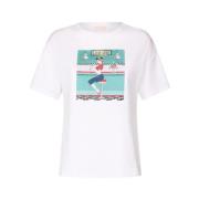 Grafisk Print Bomuld T-Shirt