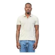 Beige Polo Shirt med Stretch Bomuld