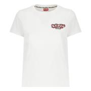 Hvid Bomulds T-shirt med Logo Broderi