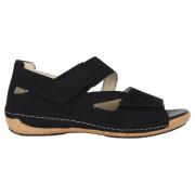 Behagelig bred pasform sandal - Sort