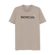 Logo Bomuld T-Shirt i Khaki