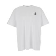 Hvidt T-shirt med logo broderi