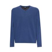 V-Neck uld sweater med ribbede kanter