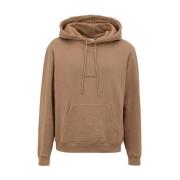 Beige Bomulds Hættetrøje Sweater