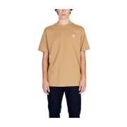 Beige Bomuld Herre T-shirt Forår/Sommer Kollektion