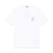 Hvid Logo Print Crew Neck T-shirt