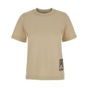 Logo Beige T-shirt Bomuld Kvinde