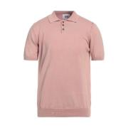 Pink Strikket Polo Skjorte