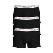 Sort Bomuld Boxershorts, Elastisk Talje, Kontrastdetaljer, Logo