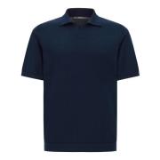 Bomuld og silkestrikket poloshirt