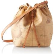 Beige Bucket Taske med Geo Classic Kort Print