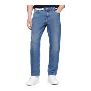 Afslappet smal denim jeans, vasket