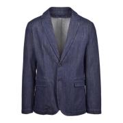 Denim blazer med knaplukning