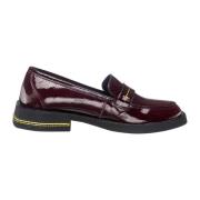 Burgundiske Patentlæder Loafers - Elegant og Stilfuld med en Behagelig...