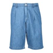 Bomuld Bermuda Shorts med Plisser