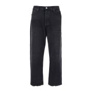 Vintage Sort Bomuld Fem Lomme Jeans