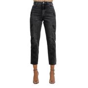 Slim Fit Denim Jeans med Rhinsten