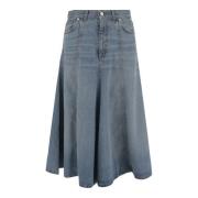 Denim Flared Leg Nederdel