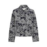 Blomstret Print Oversized Bomuld Jakke