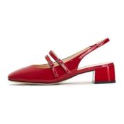 Slingback Block Heels Pumps Marisol - Red